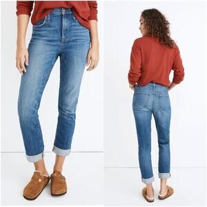 Madewell The High-Rise Slim Boyjean in Moorland Wash